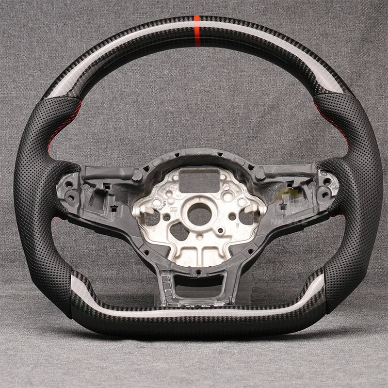 Carbon Fibre Steering Wheel Leather VW Golf MK7 MK7.5
