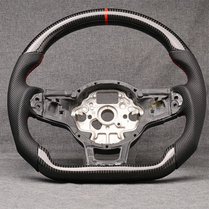 Carbon Fibre Steering Wheel Leather VW Golf MK7 MK7.5
