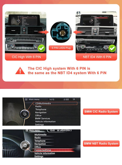 10.25" Wireless Carplay/Android Auto Multimedia Display For BMW 1 2 3 4 Series F20 F21 F22 F23 F45 F30 F31 F33 F36 NBT System