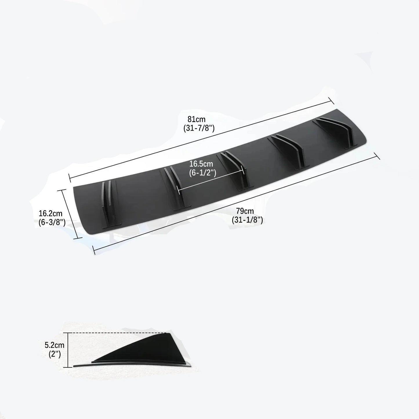 2pcs Double Layer 10 Fins Car Rear Bumper Lip For SEAT Leon Cupra MK3