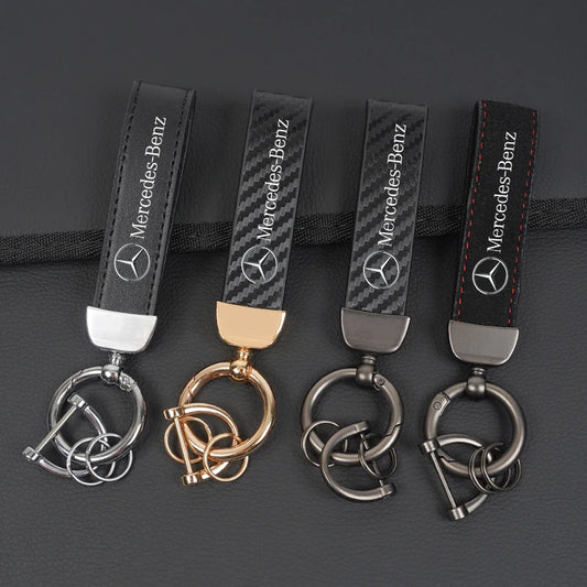 Keychain Vintage Leather For Mercedes Benz