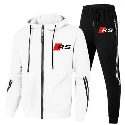 Autumn Winter Men's Clothing Tracksuit Audi RS Logo Print Sportswear Sweatshirt+Pants Sweat Suit Casual Audi Sports Hoodie Suits