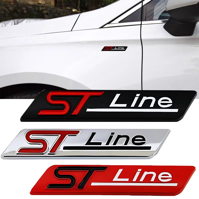 3D Metal ST Line Logo Car Rear Trunk Badge Emblem Sider Fender Sticker
