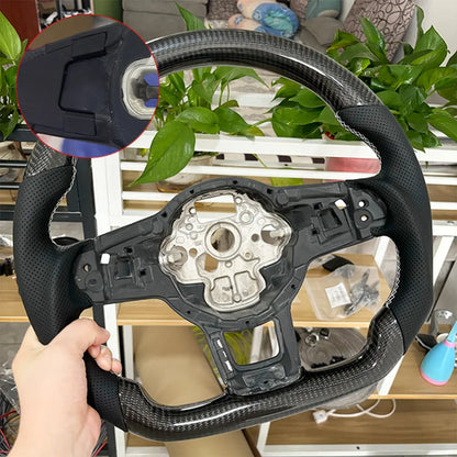 Carbon Fibre Steering Wheel Leather VW Golf MK7 MK7.5