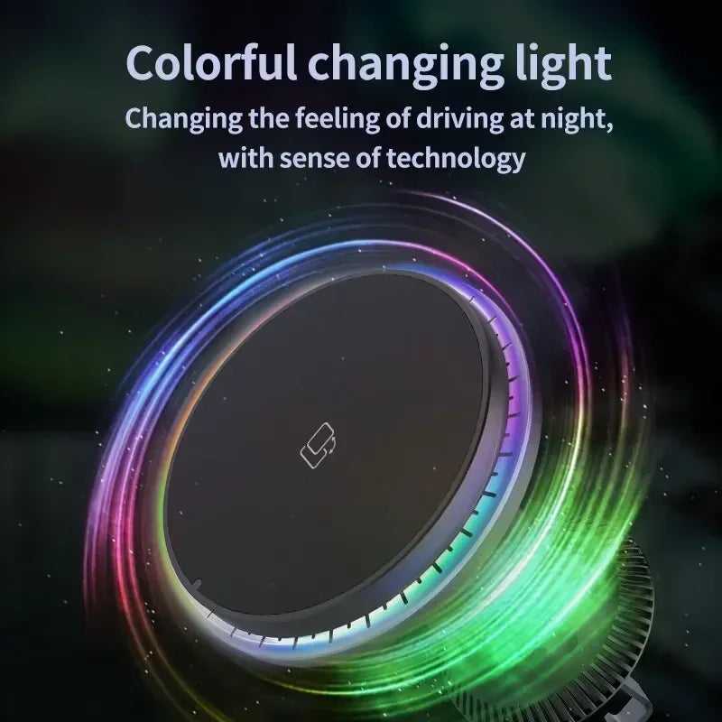 30W RGB Magnetic Car Wireless Charger