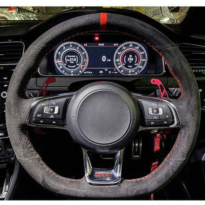 Steering Wheel Cover Anti-slip Black Suede For Volkswagen Golf 7 7.5 GTI Golf R MK7 Polo Scirocco 2015 2016 Car Accessories