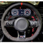 Steering Wheel Cover Anti-slip Black Suede For Volkswagen Golf 7 7.5 GTI Golf R MK7 Polo Scirocco 2015 2016 Car Accessories