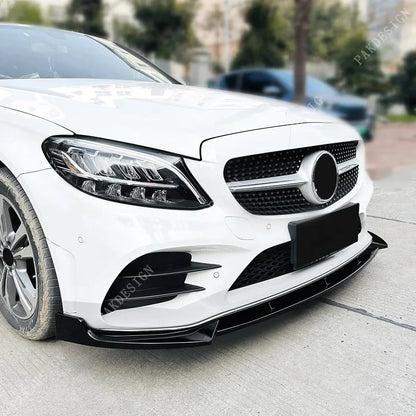 Front Bumper Lip Splitter for Mercedes C Class 2015-2021 Diffuser Body Kit