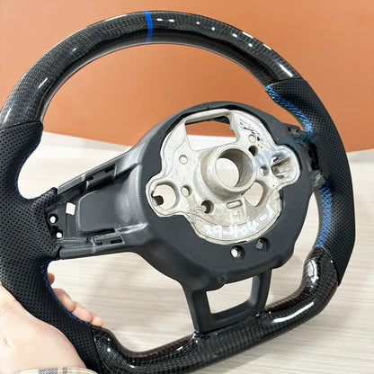 Carbon Fibre Steering Wheel Leather VW Golf MK7 MK7.5
