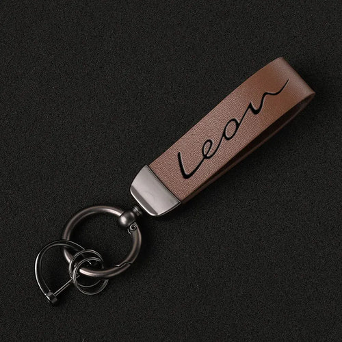 Genuine Leather SEAT Leon Keychain