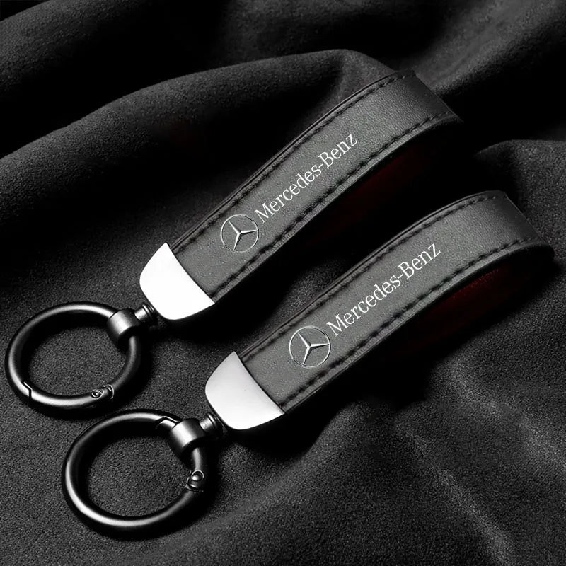 Keychain Vintage Leather For Mercedes Benz