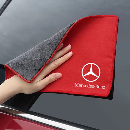 Mercedes Towel Suede Double-sided Car Cleaning Cloth with Car Detail Cleaning brush for Mercedes benz A B R G Class w204 W251 W463