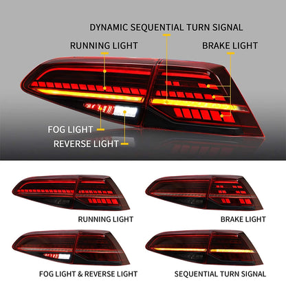 LED Tail Lamps Assembly For VW Volkswagen Golf MK7 Golf7.5 TSI/TDI 2013 - 2020