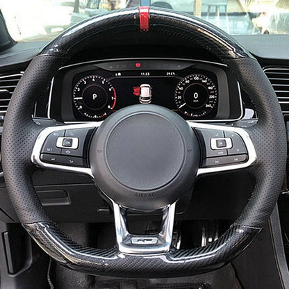 Steering Wheel Cover Anti-slip Black Suede For Volkswagen Golf 7 7.5 GTI Golf R MK7 Polo Scirocco 2015 2016 Car Accessories