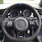 Steering Wheel Cover Anti-slip Black Suede For Volkswagen Golf 7 7.5 GTI Golf R MK7 Polo Scirocco 2015 2016 Car Accessories