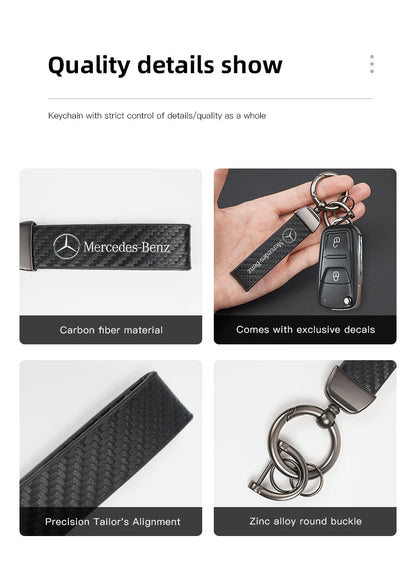 Keychain Vintage Leather For Mercedes Benz