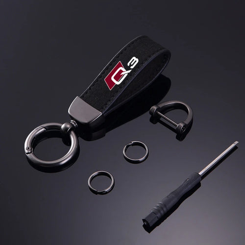 Audi Metal Keychain Suede Leather