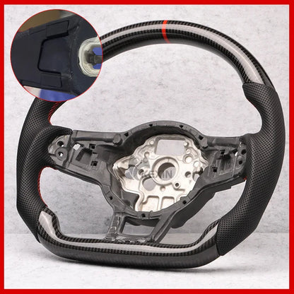 Carbon Fibre Steering Wheel Leather VW Golf MK7 MK7.5