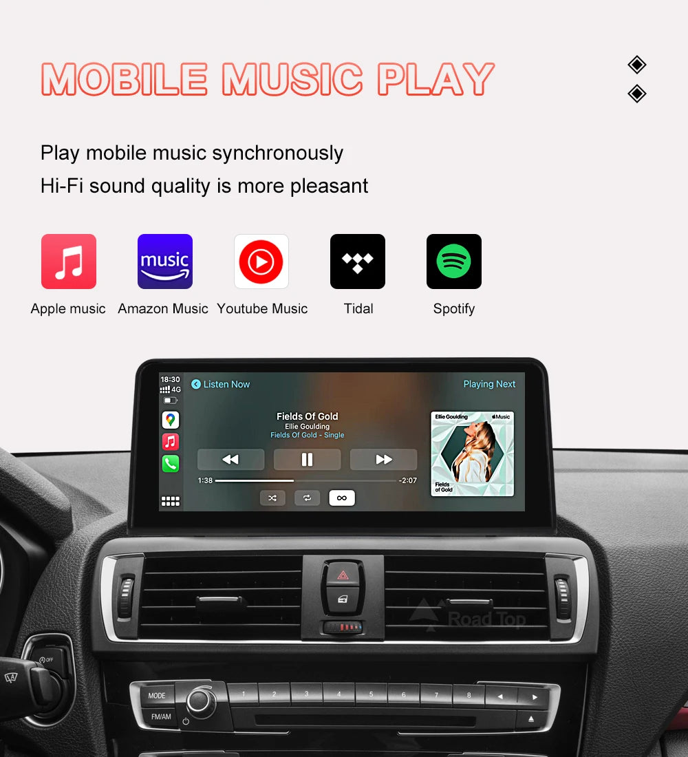 10.25" Wireless Carplay/Android Auto Multimedia Display For BMW 1 2 3 4 Series F20 F21 F22 F23 F45 F30 F31 F33 F36 NBT System